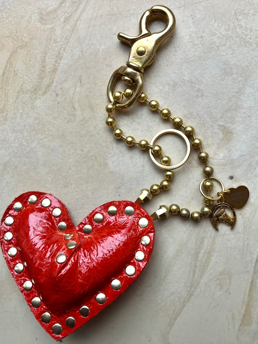 Key to my Heart Charm Patent Flame