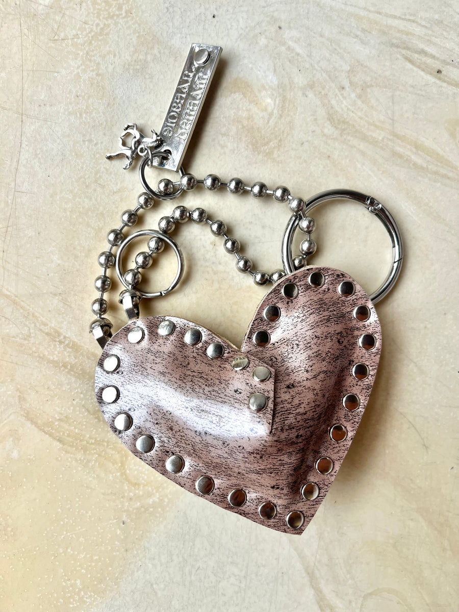 Key to my Heart Charm Patent Wood