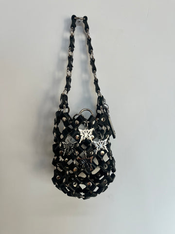 Butterfly Web Bucket Bag - Black