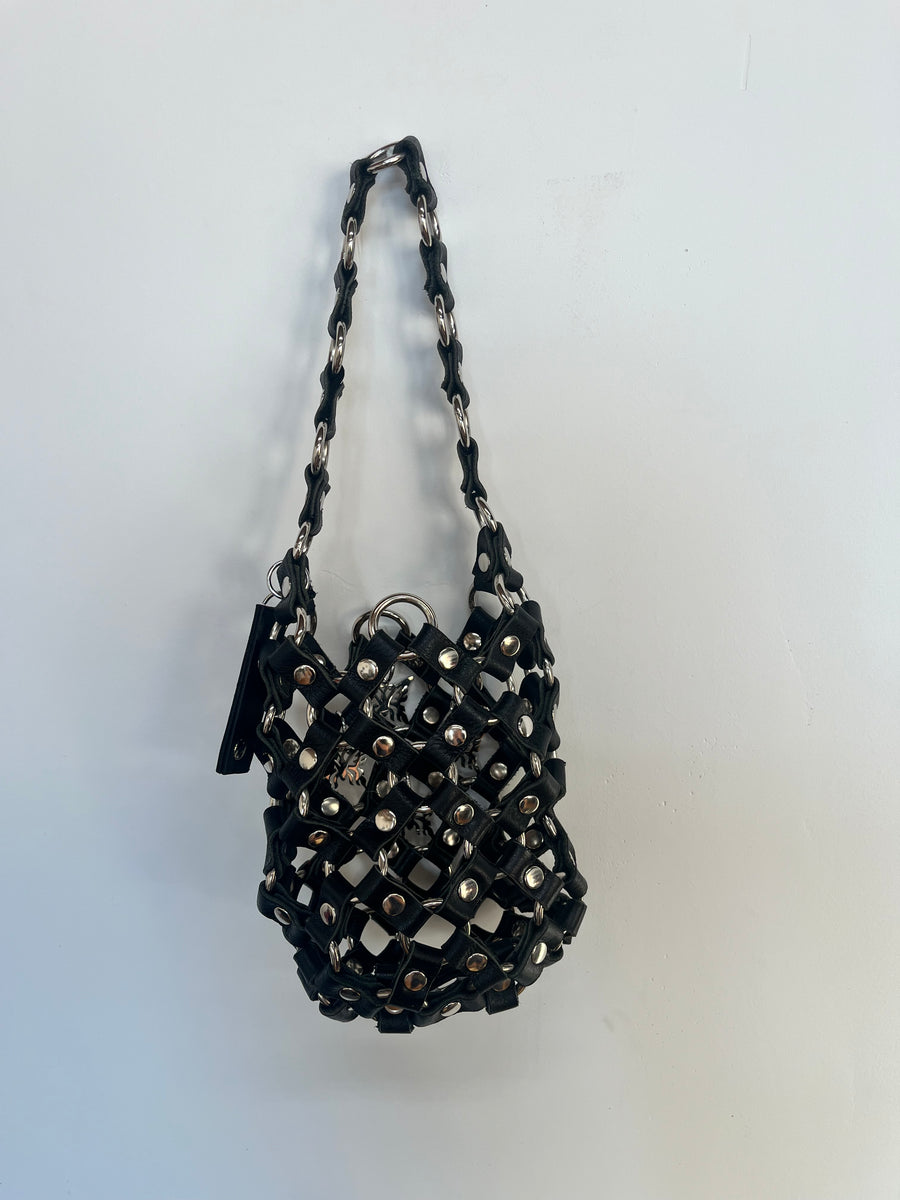 Butterfly Web Bucket Bag - Black