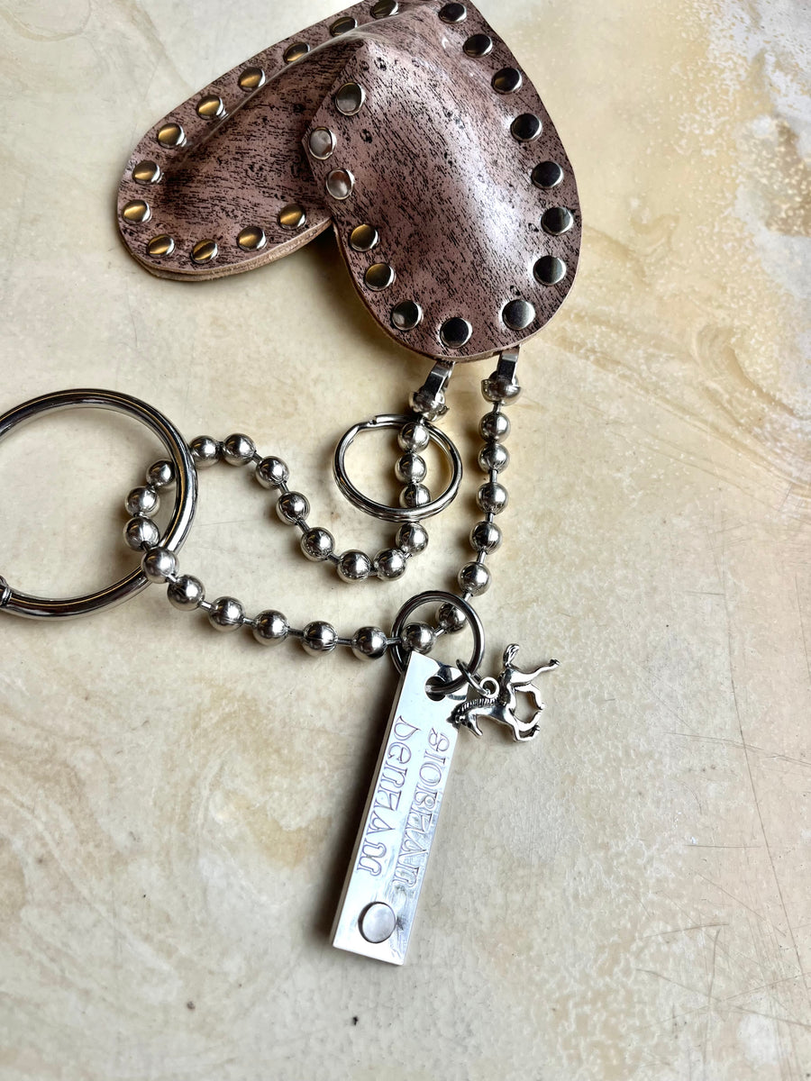 Key to my Heart Charm Patent Wood