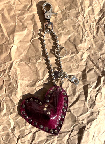Key to my Heart Charm Patent Grape