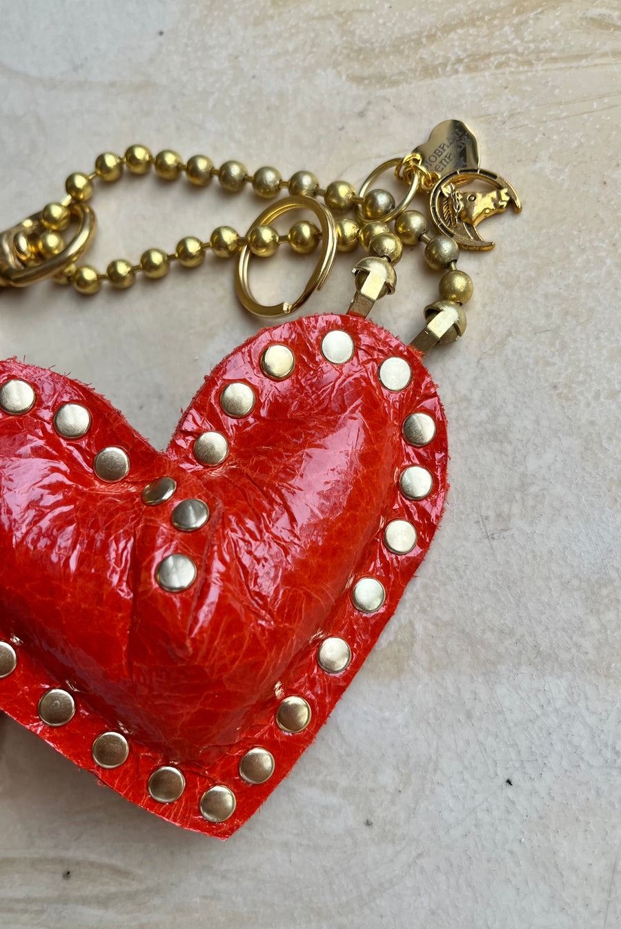 Key to my Heart Charm Patent Flame