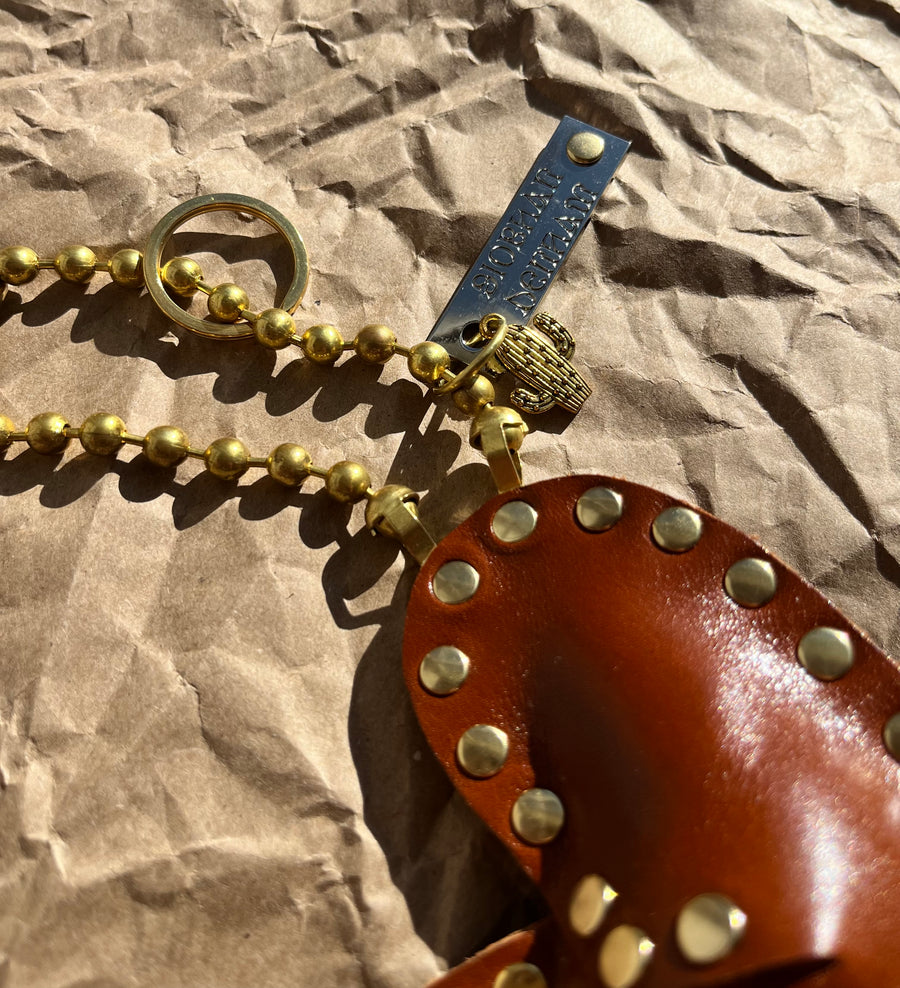 Key to my Heart Charm Caramello Brass