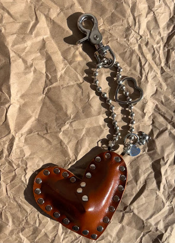 Key to my Heart Charm Caramello Silver