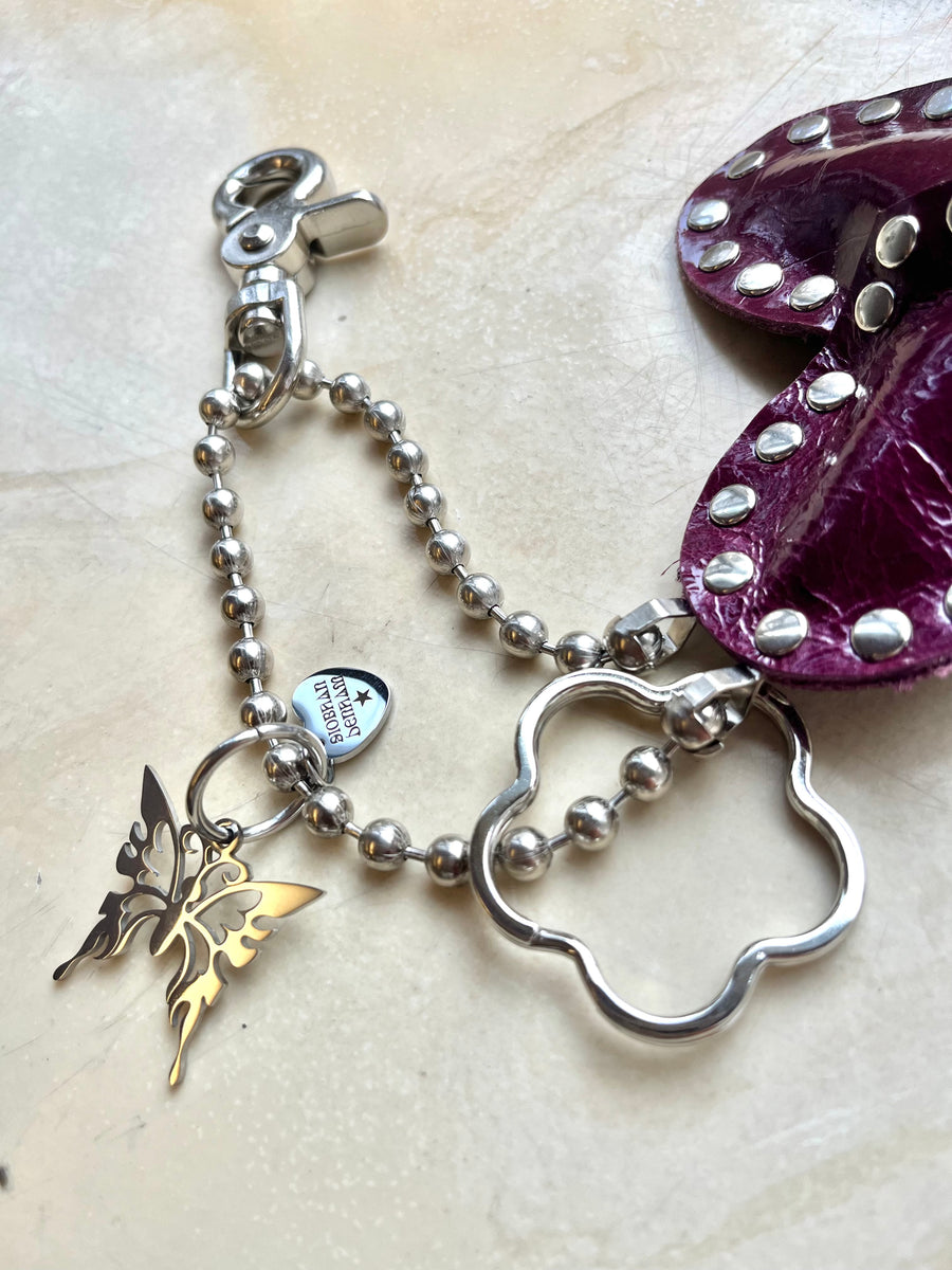 Key to my Heart Charm Patent Grape