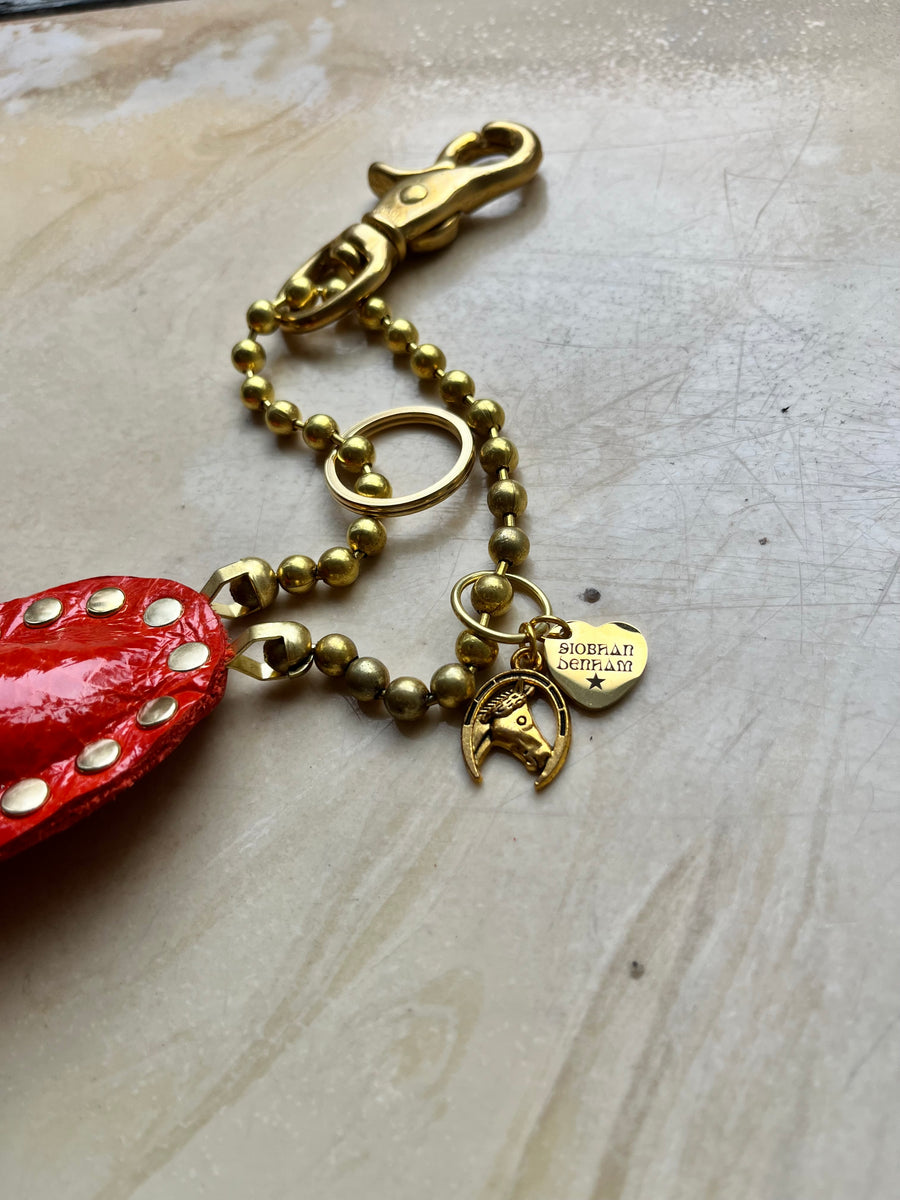 Key to my Heart Charm Patent Flame