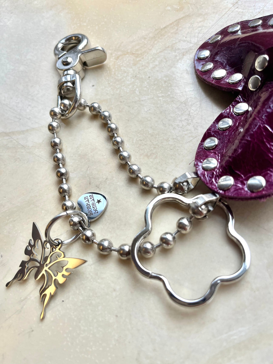 Key to my Heart Charm Patent Grape