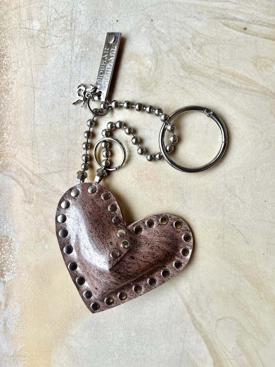 Key to my Heart Charm Patent Wood