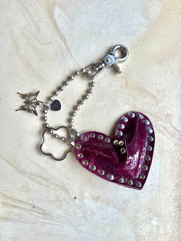 Key to my Heart Charm Patent Grape