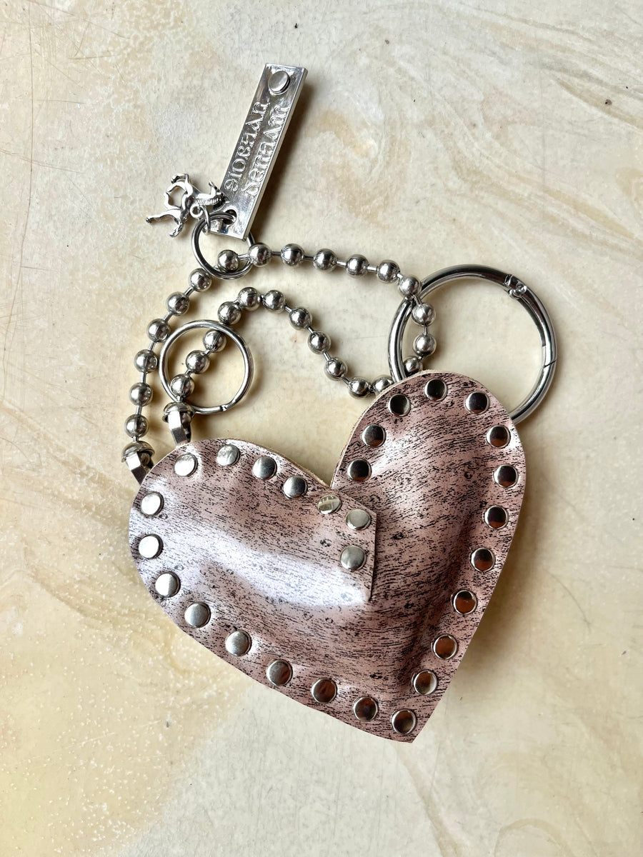Key to my Heart Charm Patent Wood