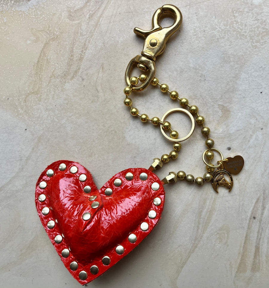 Key to my Heart Charm Patent Flame
