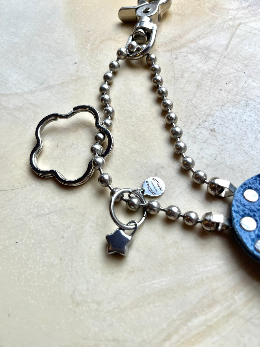 Key to my Heart Charm Blue Pebble