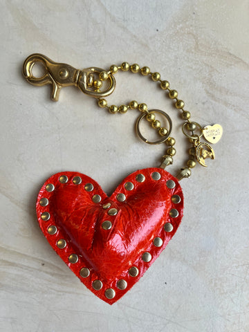 Key to my Heart Charm Patent Flame