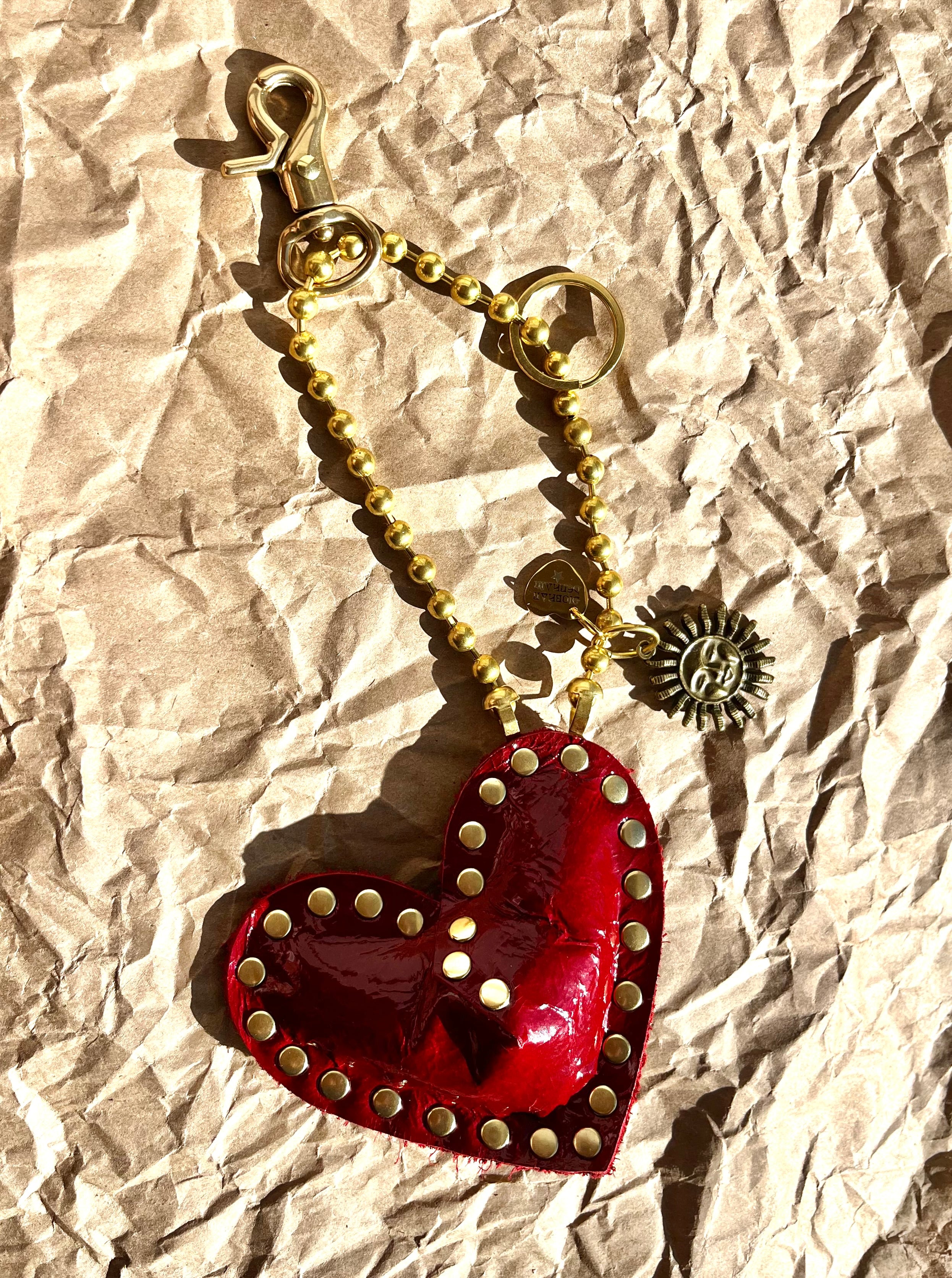 Key to my Heart Charm Patent Cherry – Siobhan Denham