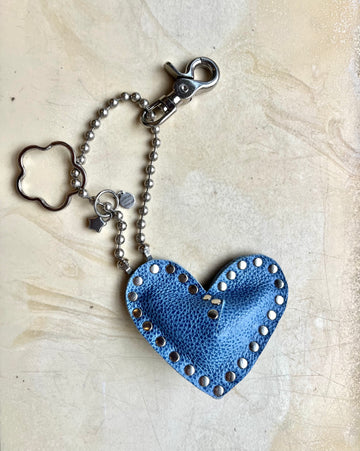 Key to my Heart Charm Blue Pebble