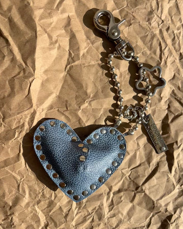 Key to my Heart Charm Blue Pebble