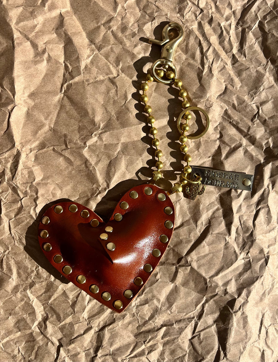 Key to my Heart Charm Caramello Brass