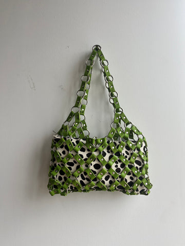 Isla Mesh Purse - Green Dalmation