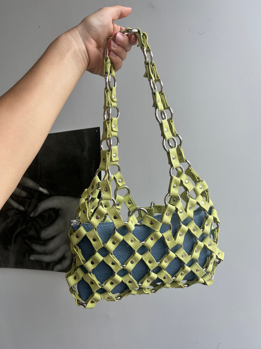 Isla Mesh Purse - Blueberry and Sprout