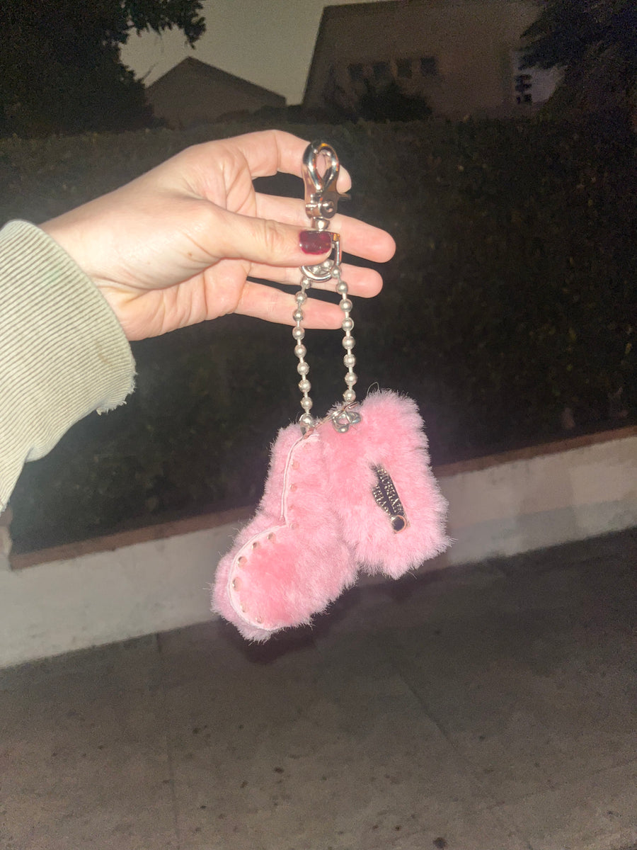 Puff Pink Key to my Heart Keychain